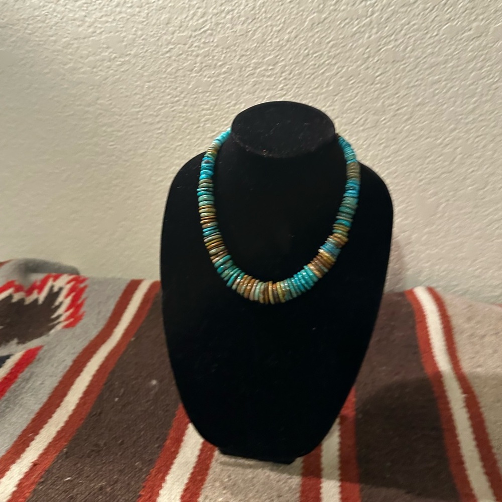Hand Crafted “One of a Kind” Multi-Colored Turquoise & Sterling Silver Necklace
